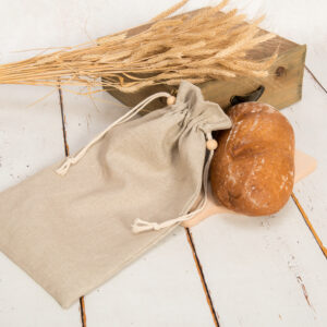 Látkový pytlík na pečivo - přírodní len